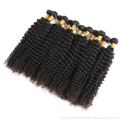 Kinky Curly 3 Bundles With Closure Human Hair Bundles With Closure Brazilian Hair Weave Bundles With Closure